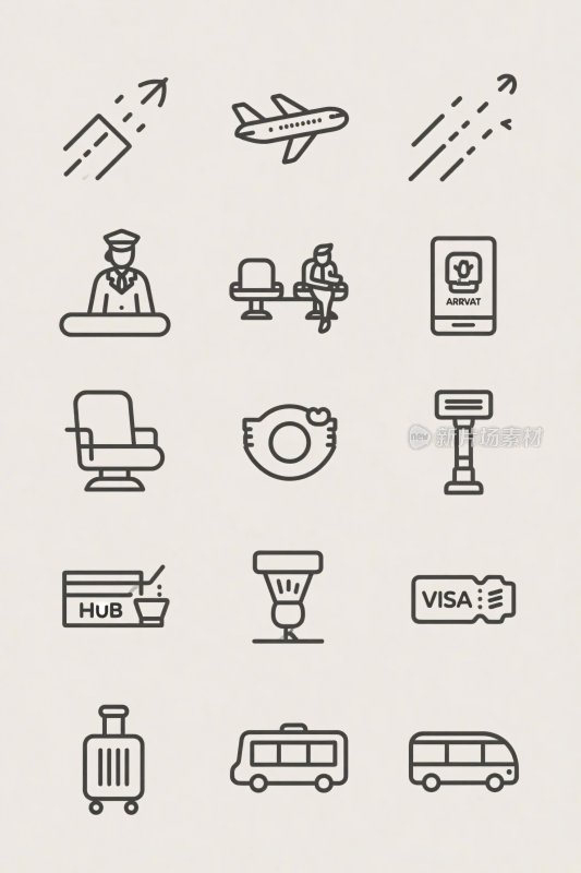 机场相关图标集合