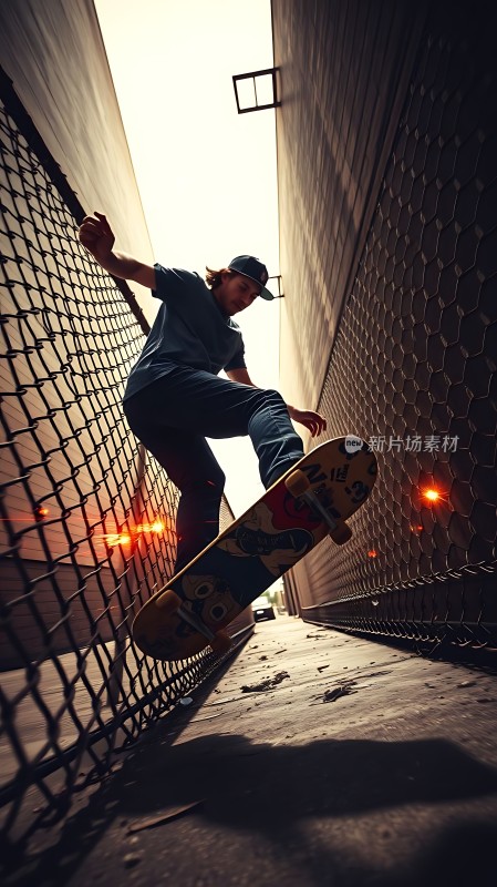 滑板少年挑战极限