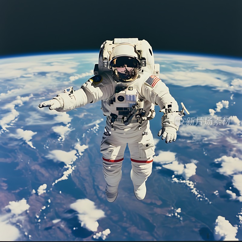 太空漫步宇航员与地球共舞