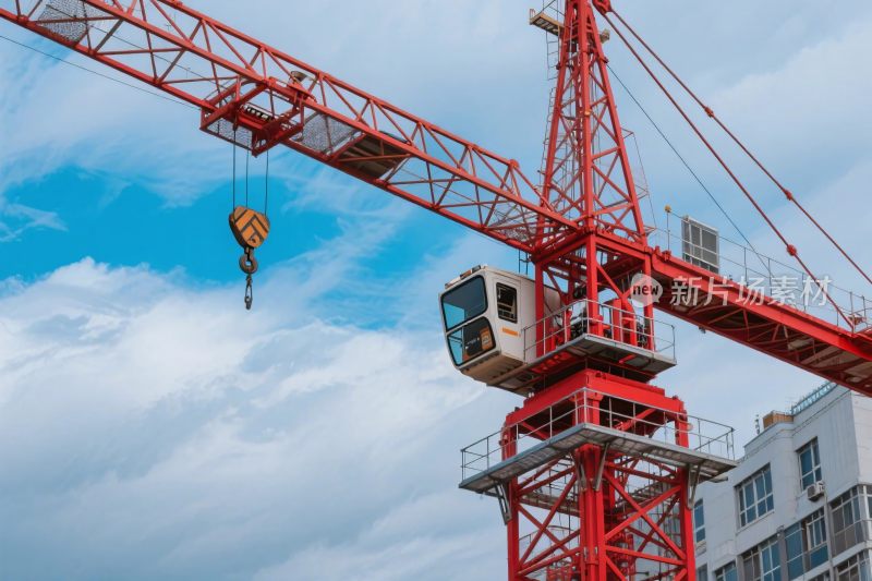 工地塔吊与建筑场景