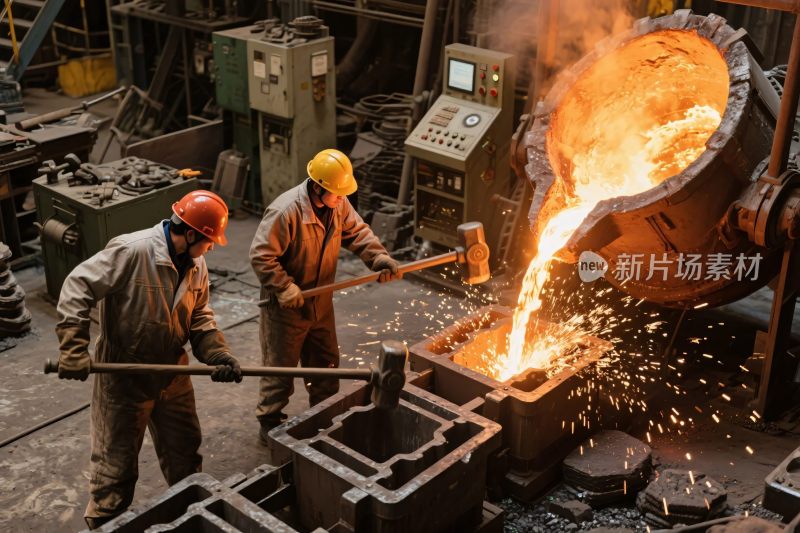 工厂熔炉作业场景