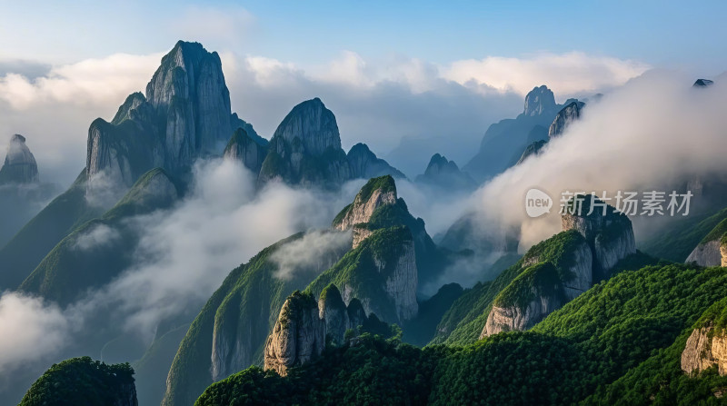 黄山云海风景名胜自然风光旅游景区图