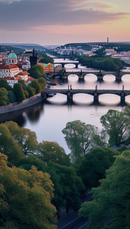 布拉格查理大桥全景