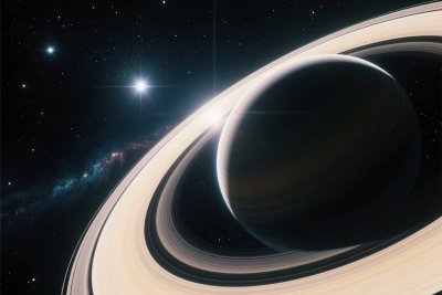 土星环与星空 土星环与星空