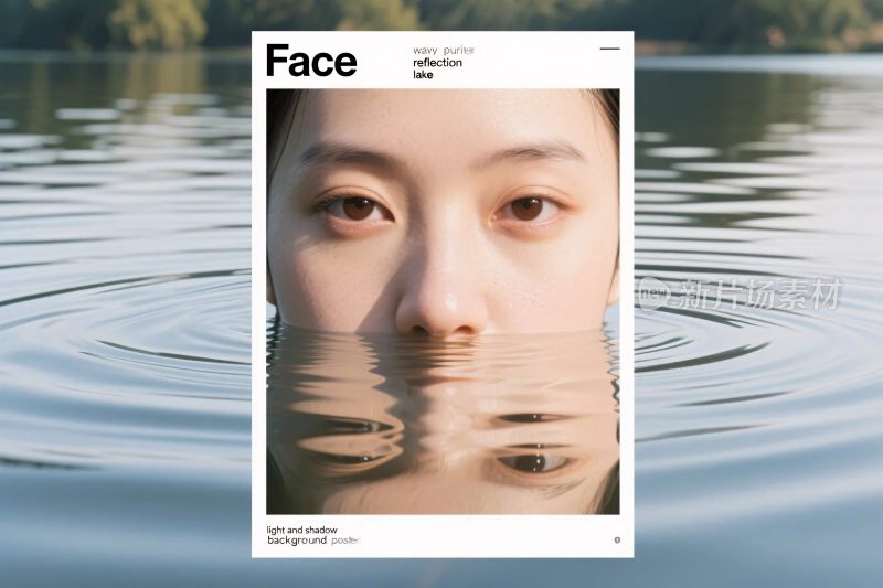 水面倒影脸部海报
