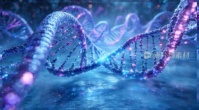 蓝色DNA螺旋结构