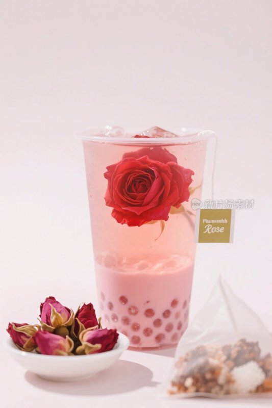 玫瑰珍珠奶茶展示