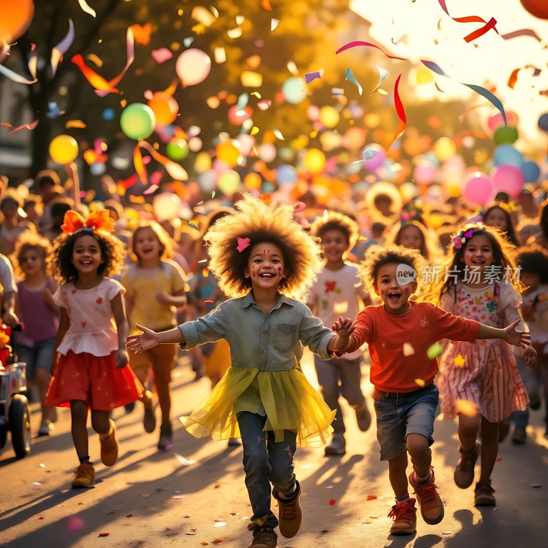 儿童狂欢节上的欢乐时光