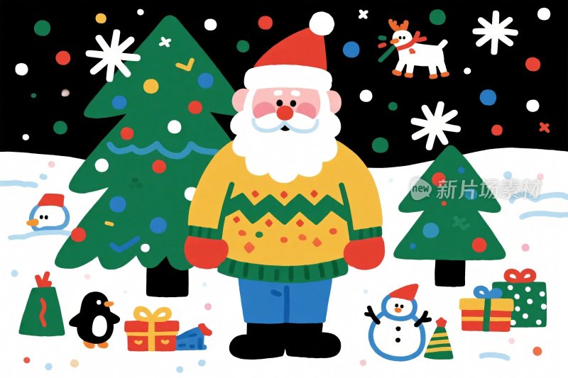 圣诞主题插画场景