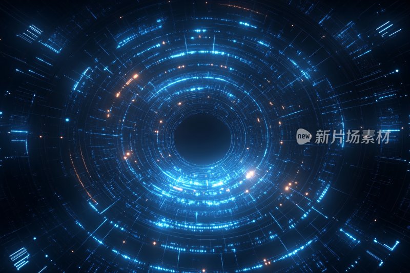 科技感蓝色环形光效背景