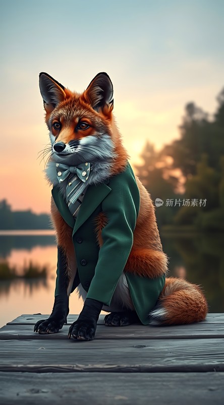 日落湖畔狐狸绅士