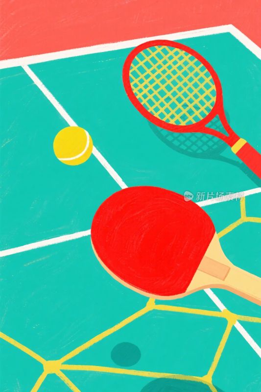 乒乓球插画