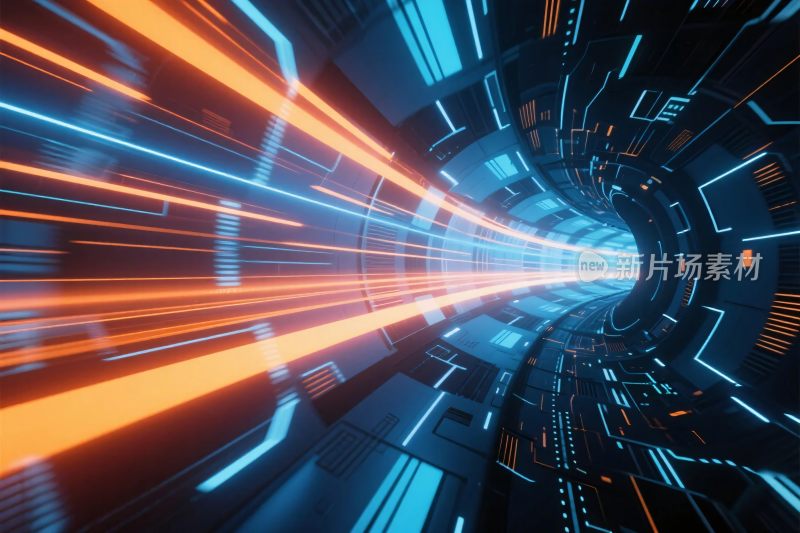 科幻未来光效隧道