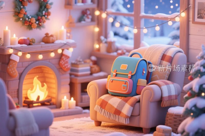 温馨冬日室内场景