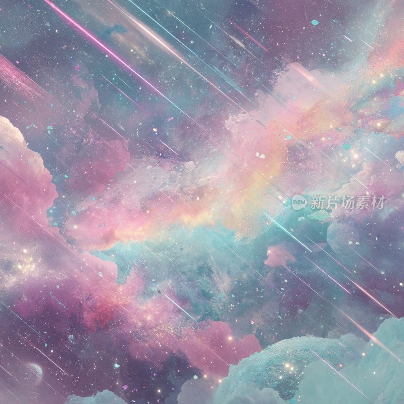 梦幻星空云彩插画