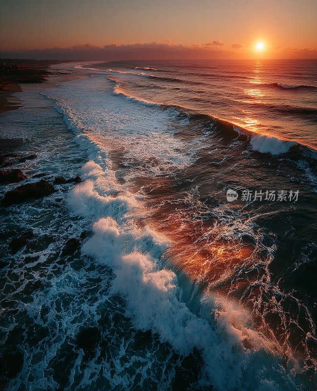 海上壮丽日落景象