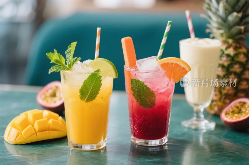 多彩创意饮品展示