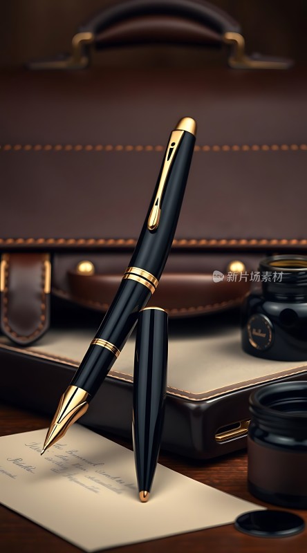 黑色金笔书写优雅生活