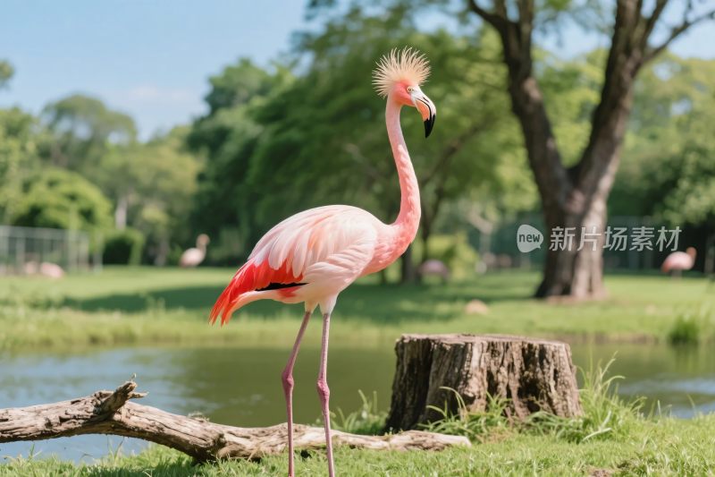 火烈鸟湿地摄影图