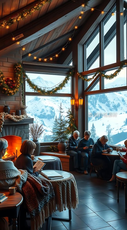 冬日暖炉旁温馨圣诞时光