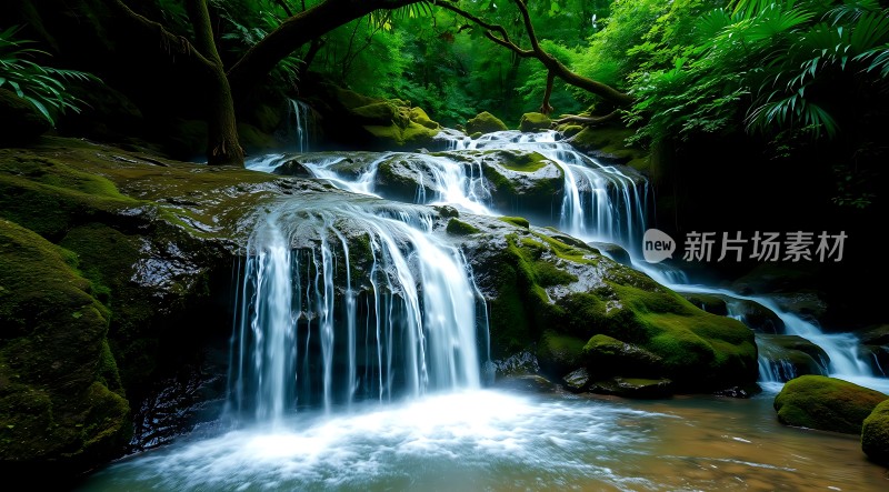 翠绿瀑布自然之韵