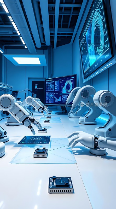 智能机器人实验室未来科技感十足