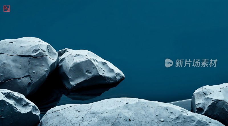 新片场素材静谧湖石