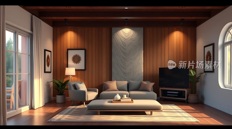 现代客厅设计温馨舒适自然光线充足家具简约大方