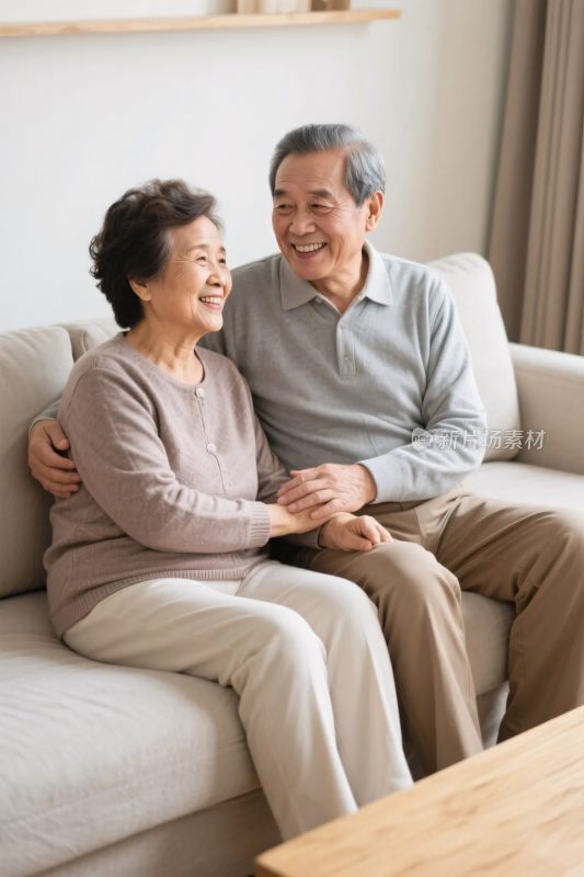 老年夫妻温馨互动