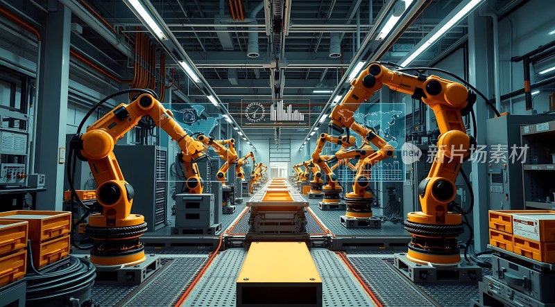 智能工厂机器人生产线高效运作