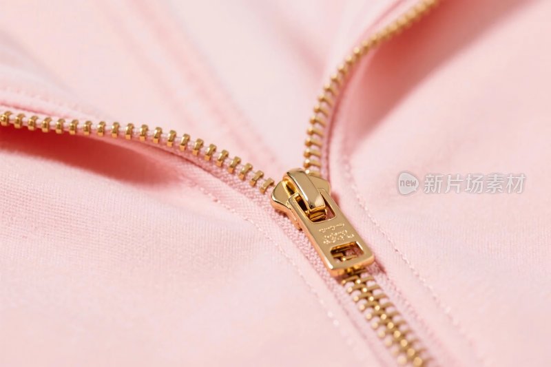 粉色衣物拉链特写