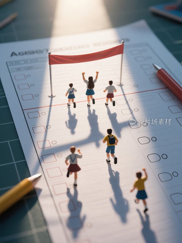 答题试卷卡上，微缩的高考学生冲刺终点