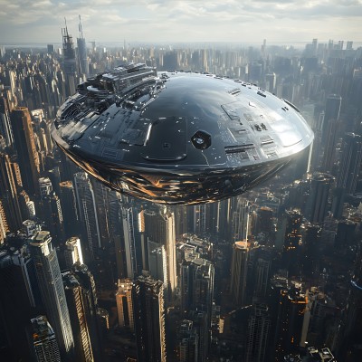 未来之城悬浮巨舰与摩天大楼 未来之城悬浮巨舰与摩天大楼