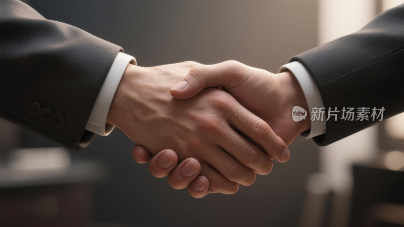 商务伙伴握手 合作共赢瞬间
