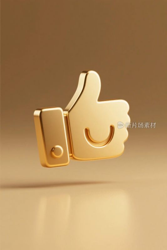 金色点赞拇指图标