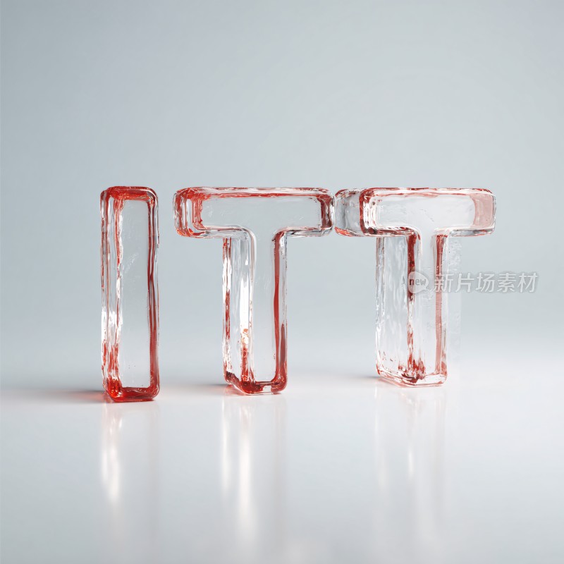 透明红色字母摆件