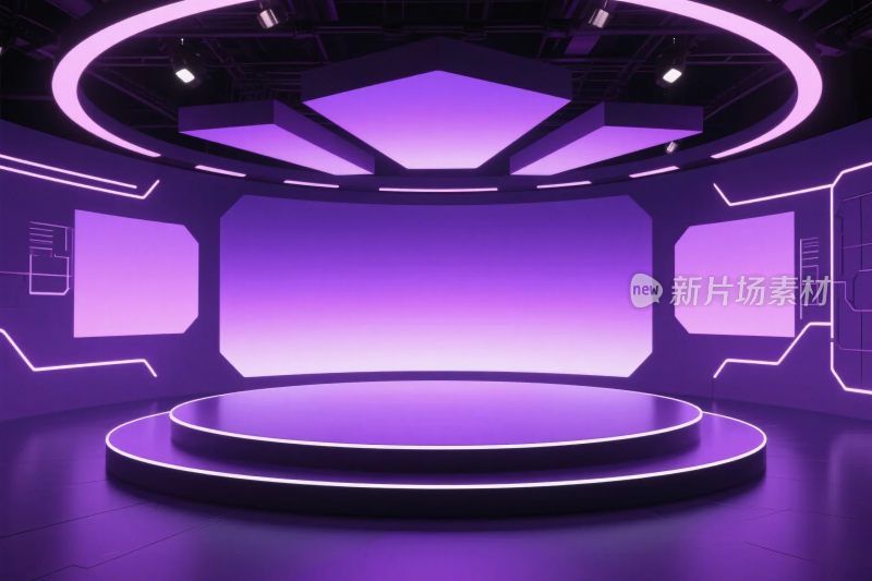 紫色科技舞台背景