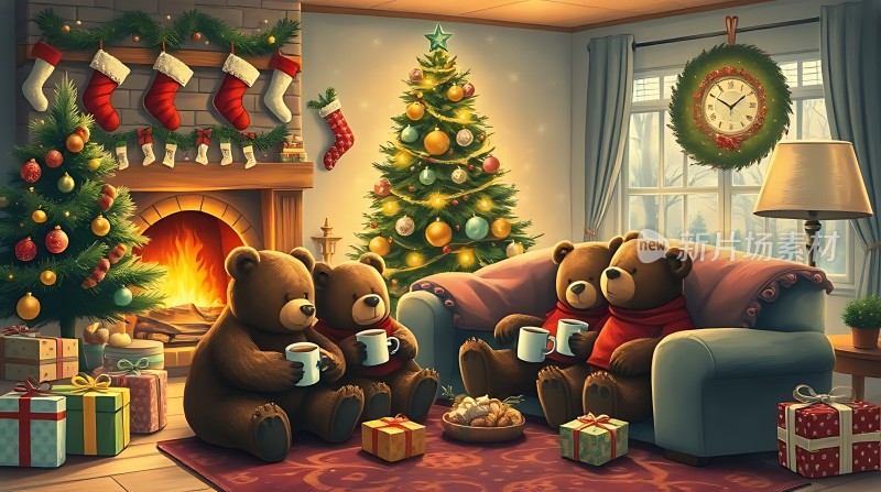 圣诞树下的温馨时光