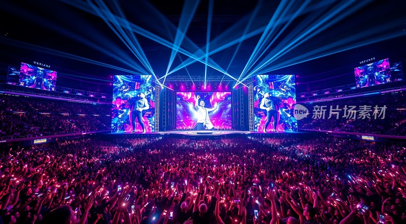 舞台灯光璀璨观众热情高涨的音乐会现场