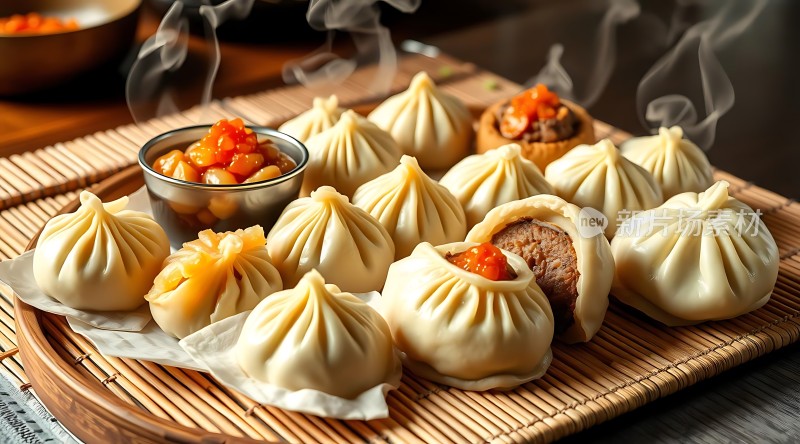 蒸笼里的美味包子