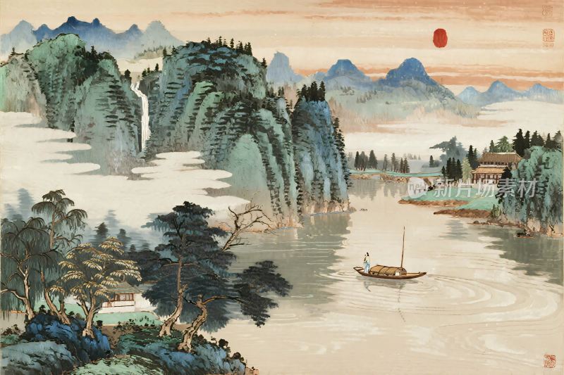 山水风景传统国画