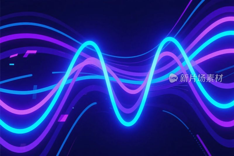 霓虹波浪线条插画
