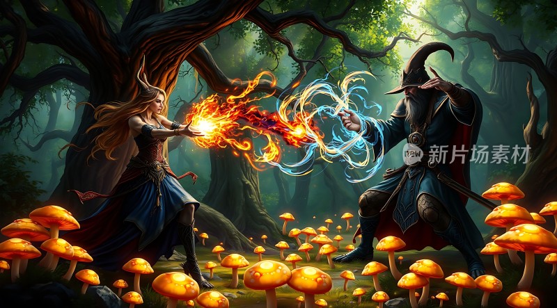 魔法对决火焰与冰霜的对决