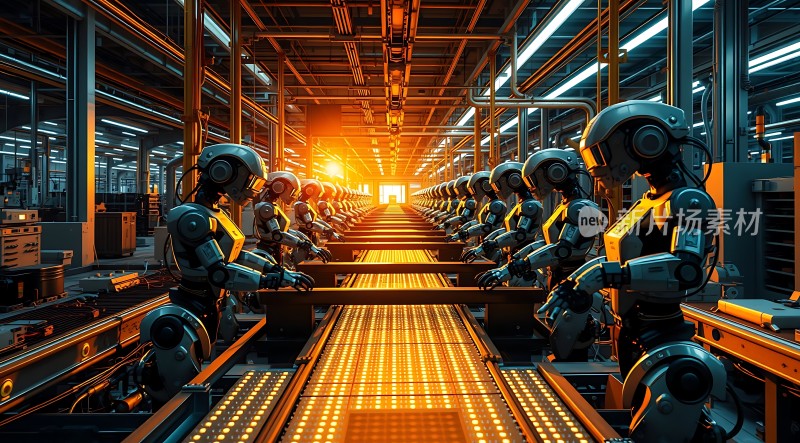 未来工厂机器人生产线高效运作