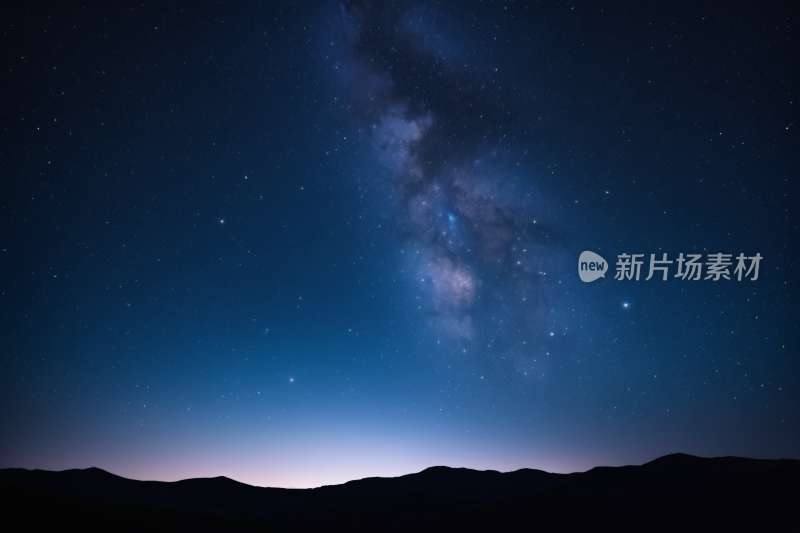 星空有几颗星星和几朵云高清背景图片