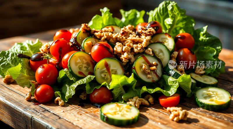 阳光下的清新沙拉