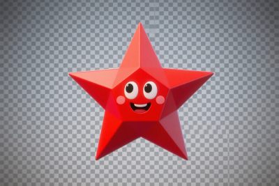 红色拟人化星星卡通插画