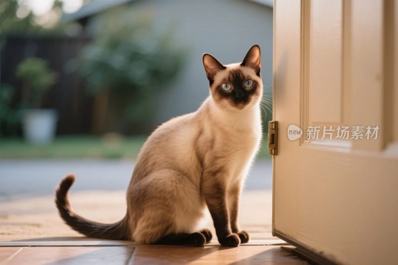 门边的暹罗猫