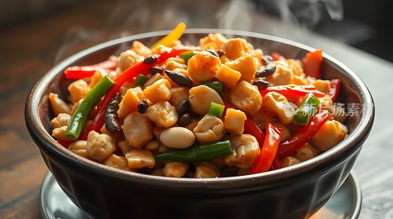 香辣鸡丁炒时蔬