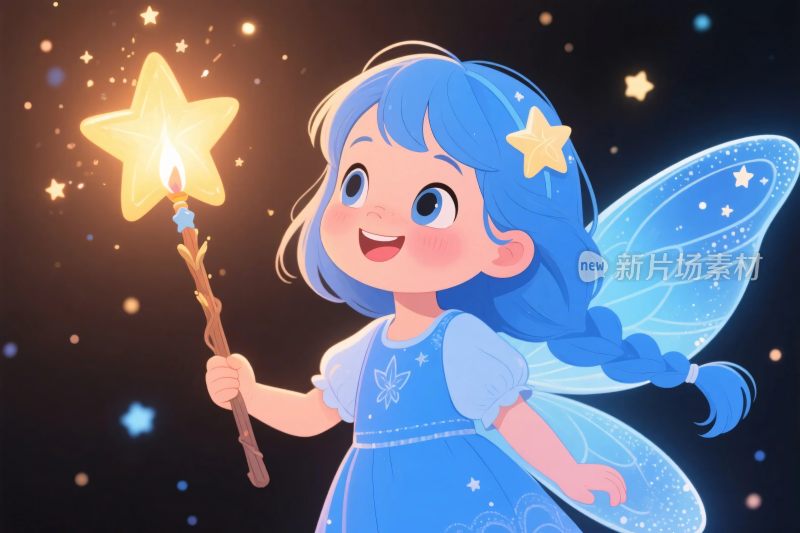 精灵魔法棒插画